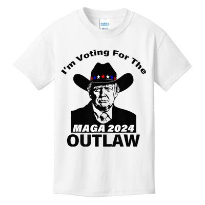 Donald Trump Maga IM Voting For The Outlaw 2024 President Kids T-Shirt