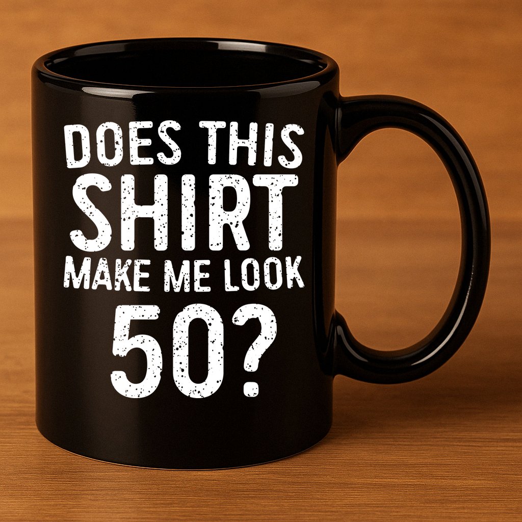 Does This Make Me Look 50 50th Birthday Gift 11oz C Handle Ceramic Mug