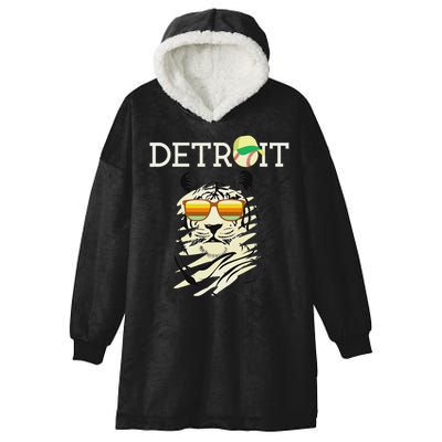 Distressed Tiger Mascot Cool Detroit Tiger Hooded Wearable Blanket