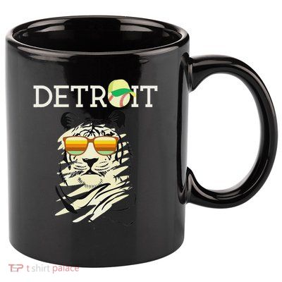 Distressed Tiger Mascot Cool Detroit Tiger 11oz C Handle Ceramic Mug