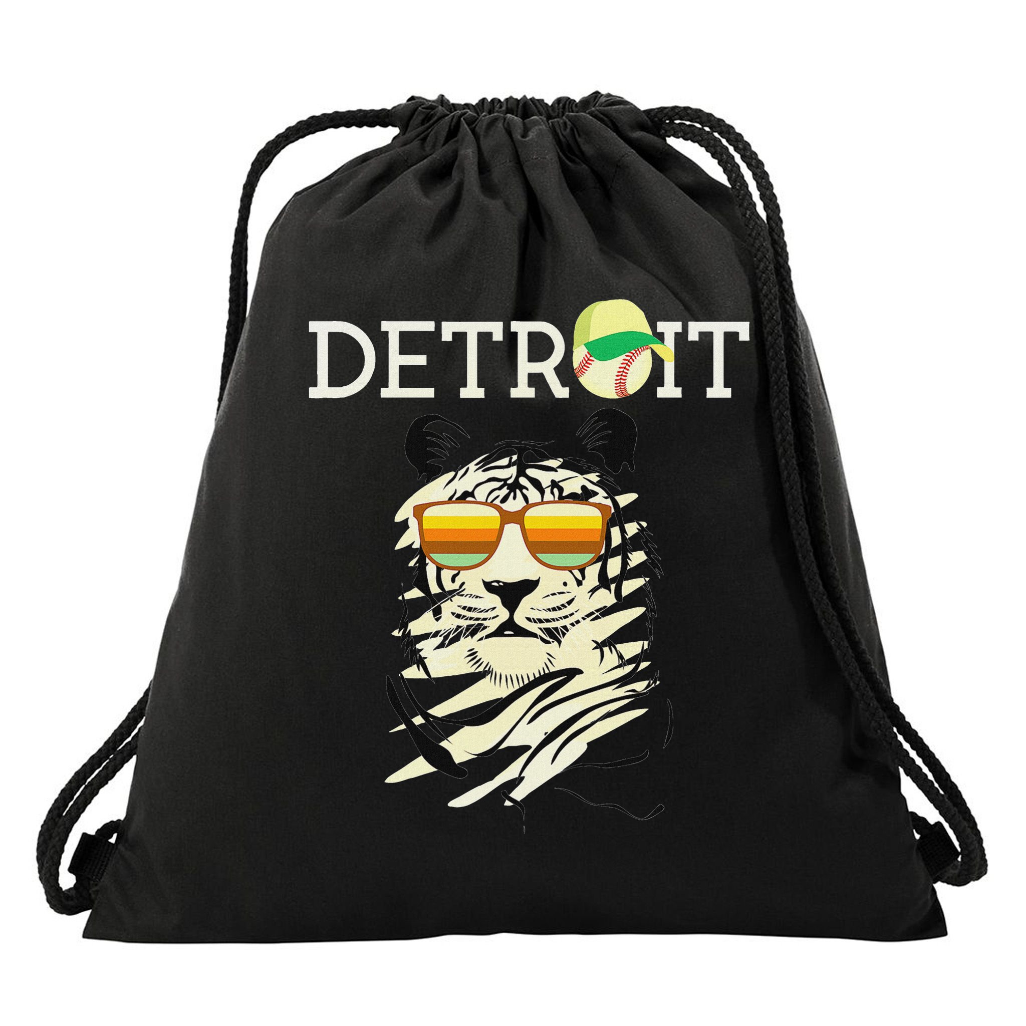 Distressed Tiger Mascot Cool Detroit Tiger Drawstring Bag