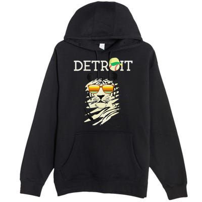 Distressed Tiger Mascot Cool Detroit Tiger Premium Pullover Hoodie