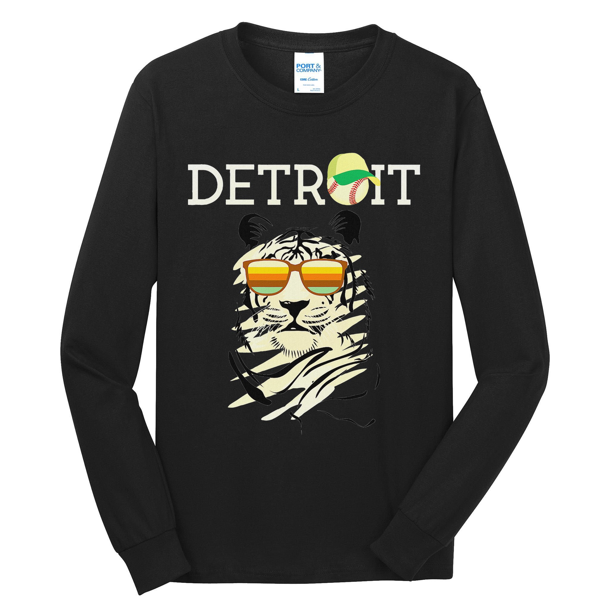 Distressed Tiger Mascot Cool Detroit Tiger Tall Long Sleeve T-Shirt
