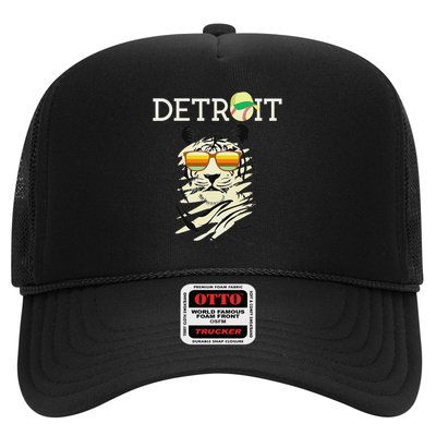 Distressed Tiger Mascot Cool Detroit Tiger Trucker Hat