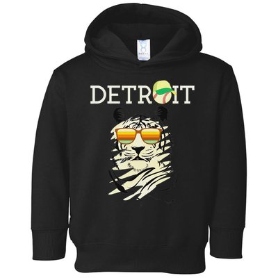 Distressed Tiger Mascot Cool Detroit Tiger Toddler Hoodie