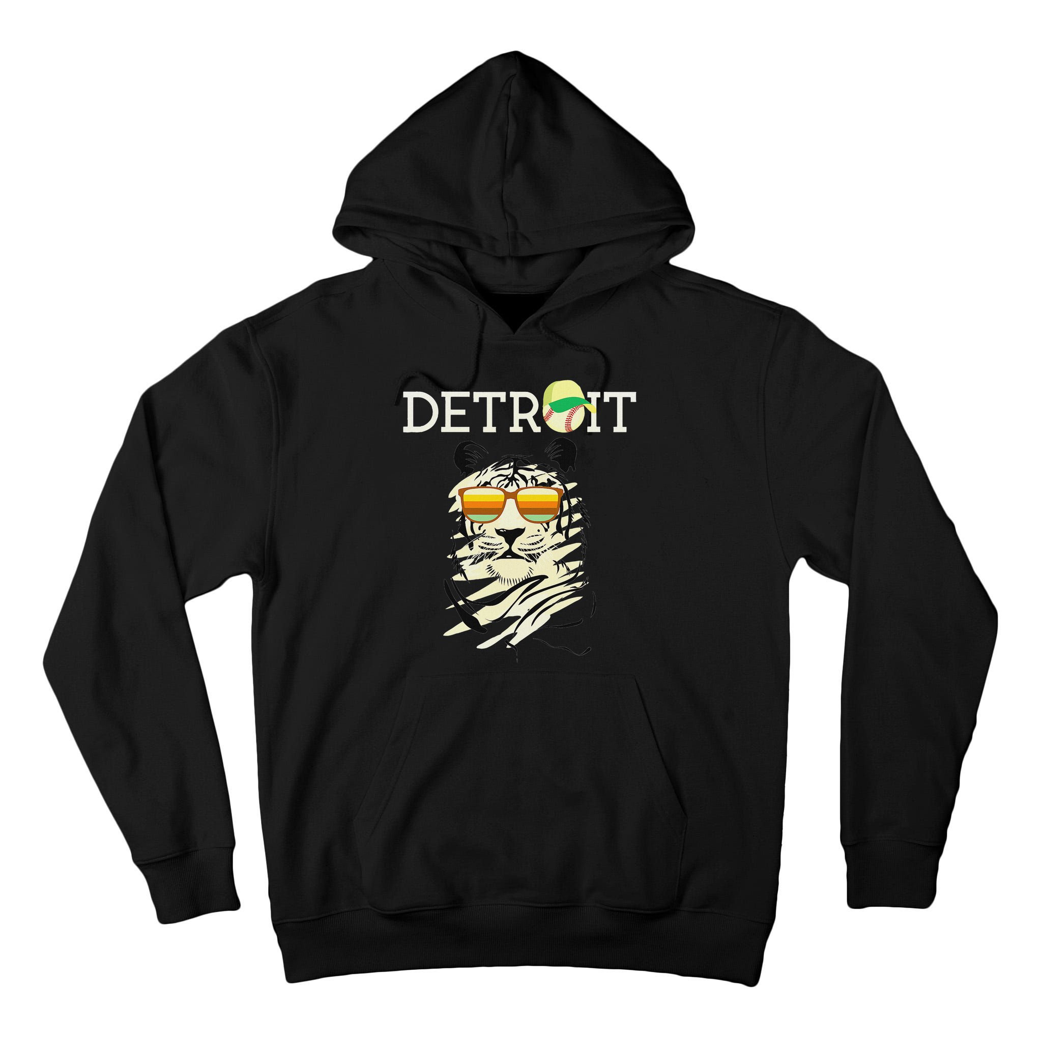 Distressed Tiger Mascot Cool Detroit Tiger Tall Hoodie