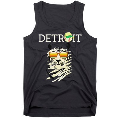 Distressed Tiger Mascot Cool Detroit Tiger Tank Top
