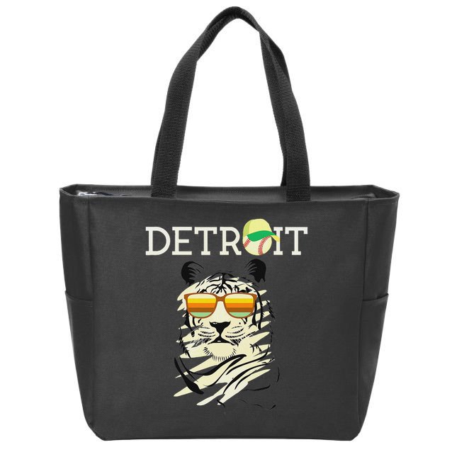 Distressed Tiger Mascot Cool Detroit Tiger Zip Tote Bag