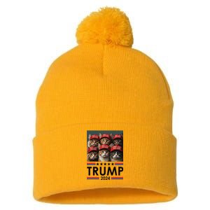 Donald Trump Make Cats Safe Again 2024 Pom Pom 12in Knit Beanie