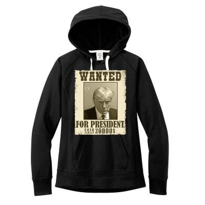 Donald Trump Mug Shot Wanted For Presidents Election Funny Women's Fleece Hoodie