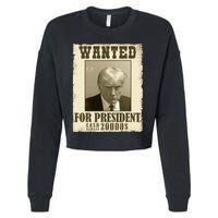 Donald Trump Mug Shot Wanted For Presidents Election Funny Cropped Pullover Crew