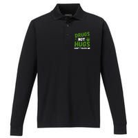 Dont Touch Me Dont Hug Me Weed Funny Performance Long Sleeve Polo