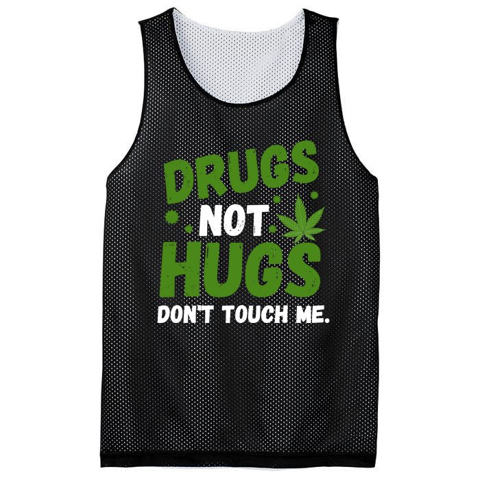 Dont Touch Me Dont Hug Me Weed Funny Mesh Reversible Basketball Jersey Tank