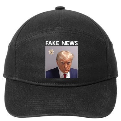 Donald Trump Mugshot | Trump Mug Shot Fake News 7-Panel Snapback Hat