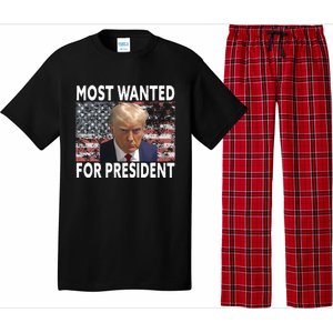 D.onald Trump Most Wanted For President 2024 Pro M.ugshot Pajama Set