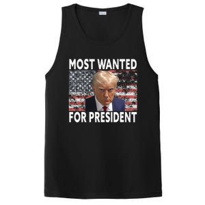 D.onald Trump Most Wanted For President 2024 Pro M.ugshot PosiCharge Competitor Tank