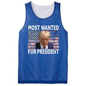 D.onald Trump Most Wanted For President 2024 Pro M.ugshot Mesh Reversible Basketball Jersey Tank