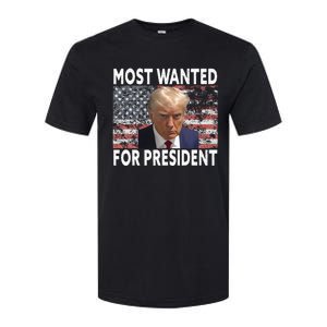 D.onald Trump Most Wanted For President 2024 Pro M.ugshot Softstyle CVC T-Shirt