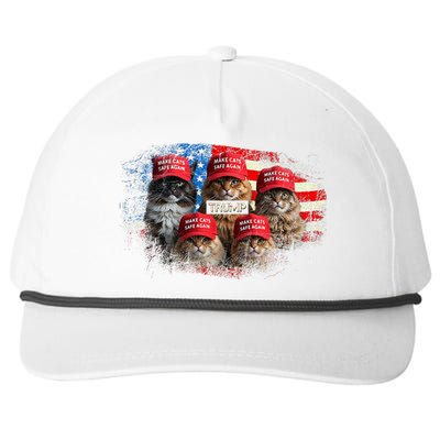 Donald Trump Make Cats Safe Again Red Hat 2024 Debate Snapback Five-Panel Rope Hat