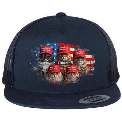 Donald Trump Make Cats Safe Again Red Hat 2024 Debate Flat Bill Trucker Hat