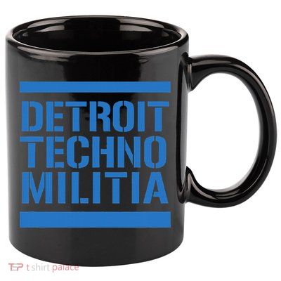 Detroit Techno Militia Blue Logo  11oz C Handle Ceramic Mug