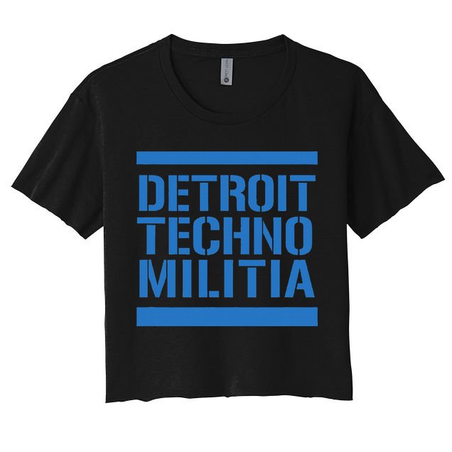 Detroit Techno Militia Blue Logo  Crop Top