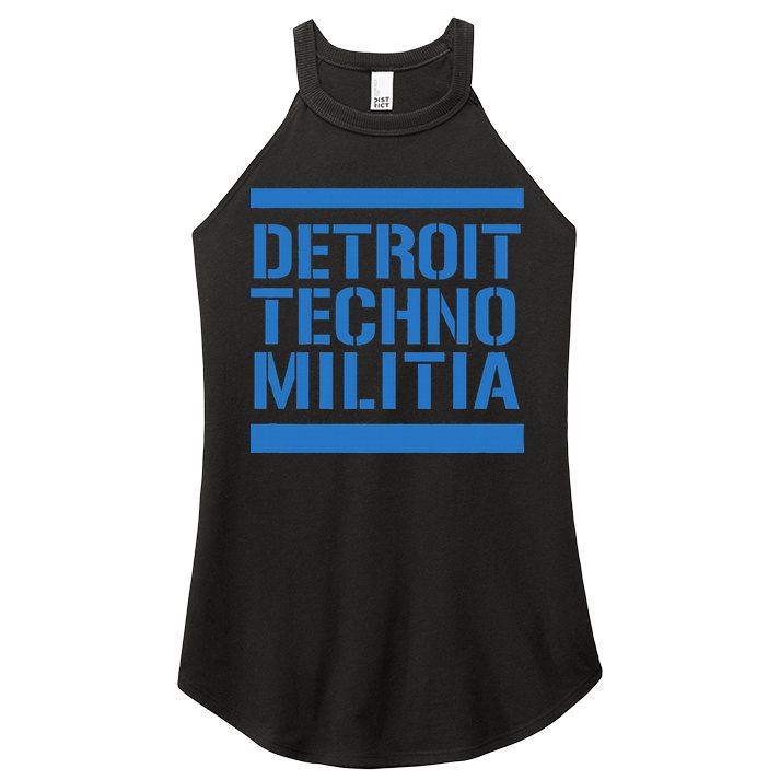 Detroit Techno Militia Blue Logo  Women's Perfect Tri Rocker Tank