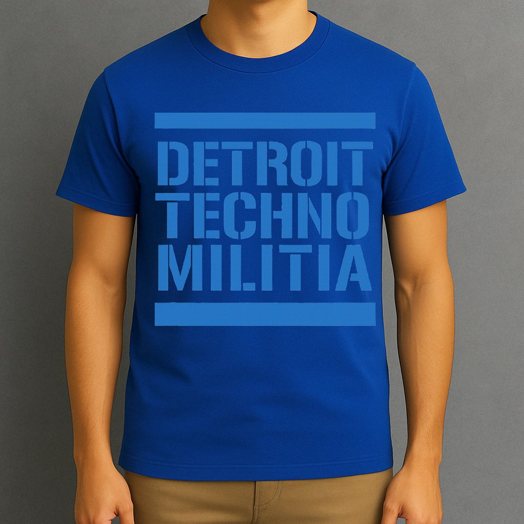 Detroit Techno Militia Blue Logo  T-Shirt