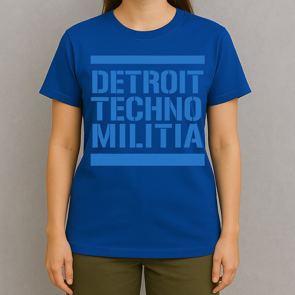 Detroit Techno Militia Blue Logo  T-Shirt