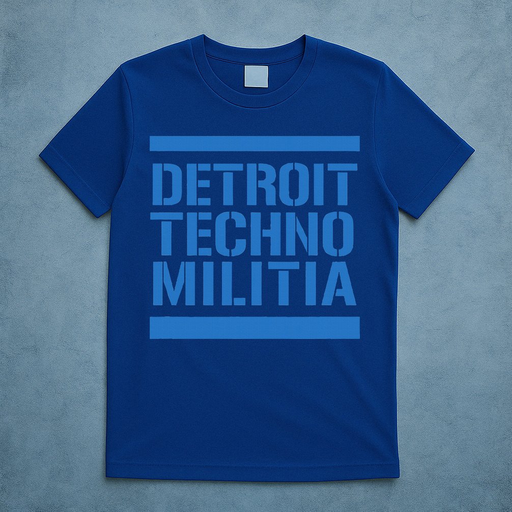 Detroit Techno Militia Blue Logo  T-Shirt