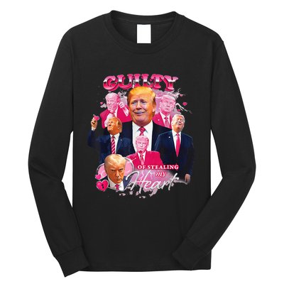 Donald Trump Mug Shot Guilty Of Stealing My Heart Long Sleeve Shirt