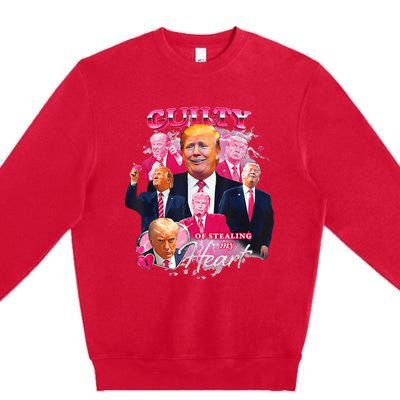 Donald Trump Mug Shot Guilty Of Stealing My Heart Premium Crewneck Sweatshirt