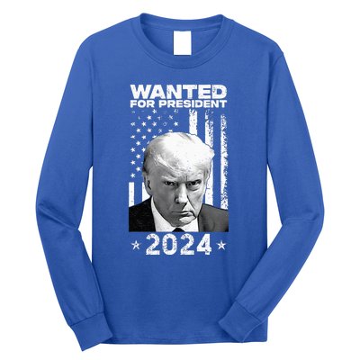 D.onald Trump Mug Shot Wanted For U.S. President 2024 Long Sleeve Shirt