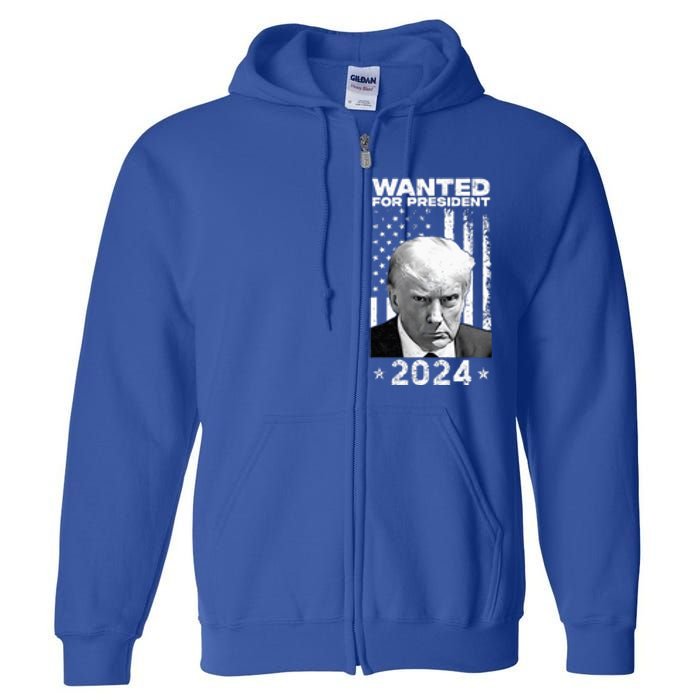 D.onald Trump Mug Shot Wanted For U.S. President 2024 Full Zip Hoodie