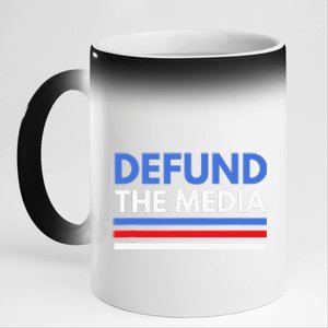 Defund The Media Funny Media Election Humor 11oz Black Color Changing Mug