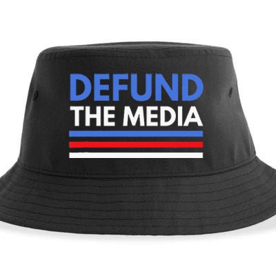 Defund The Media Funny Media Election Humor Sustainable Bucket Hat