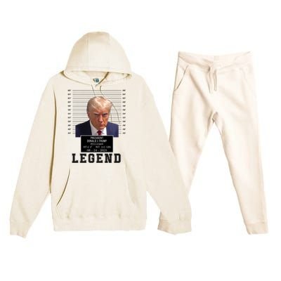 Donald Trump Mug Shot Donald Trump Legend Free Donald Trump Mugshot 2024 Premium Hooded Sweatsuit Set