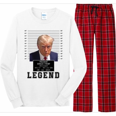 Donald Trump Mug Shot Donald Trump Legend Free Donald Trump Mugshot 2024 Long Sleeve Pajama Set