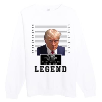 Donald Trump Mug Shot Donald Trump Legend Free Donald Trump Mugshot 2024 Premium Crewneck Sweatshirt