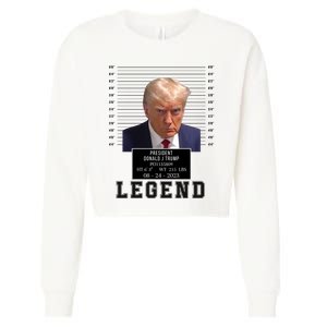 Donald Trump Mug Shot Donald Trump Legend Free Donald Trump Mugshot 2024 Cropped Pullover Crew