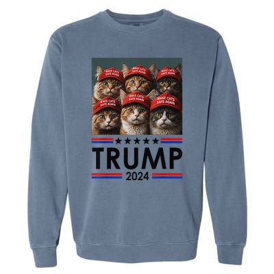 Donald Trump Make Cats Safe Again 2024 Debate Funny Garment-Dyed Sweatshirt