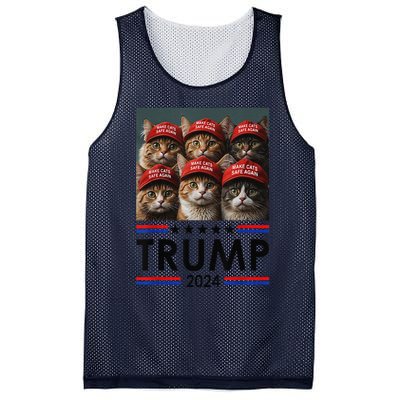 Donald Trump Make Cats Safe Again 2024 Debate Funny Mesh Reversible Basketball Jersey Tank