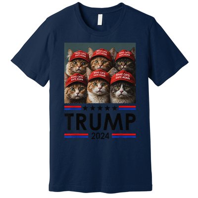 Donald Trump Make Cats Safe Again 2024 Debate Funny Premium T-Shirt