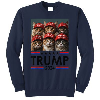 Donald Trump Make Cats Safe Again 2024 Debate Funny Tall Sweatshirt