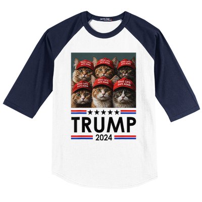 Donald Trump Make Cats Safe Again 2024 Debate Funny Baseball Sleeve Shirt