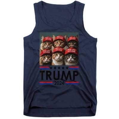 Donald Trump Make Cats Safe Again 2024 Debate Funny Tank Top