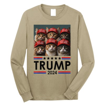 Donald Trump Make Cats Safe Again 2024 Debate Funny Long Sleeve Shirt