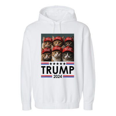 Donald Trump Make Cats Safe Again 2024 Debate Funny Garment-Dyed Fleece Hoodie