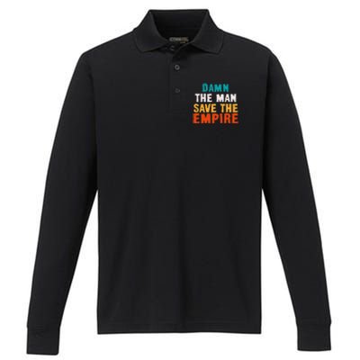 Damn The Man Save The Empire Performance Long Sleeve Polo