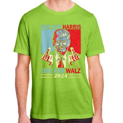 Donald Trump Middle Finger Harris Walz Usa Election Adult ChromaSoft Performance T-Shirt